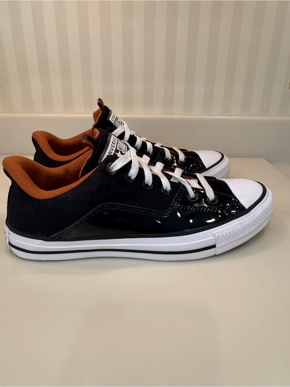 Converse Chuck Taylor All Star Rave Canvas And Patent Leather Sneakers Size 9 - Picture 12 of 16